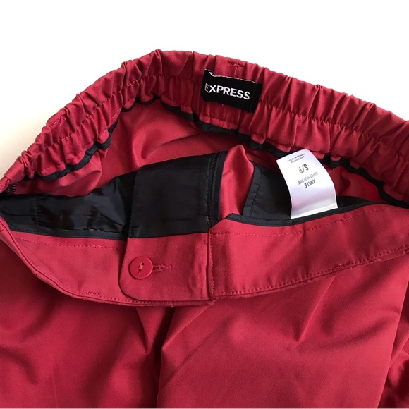 Express Super High Rise Pleated Ankle Pants in Coral Red Small - Picture 4 of 6